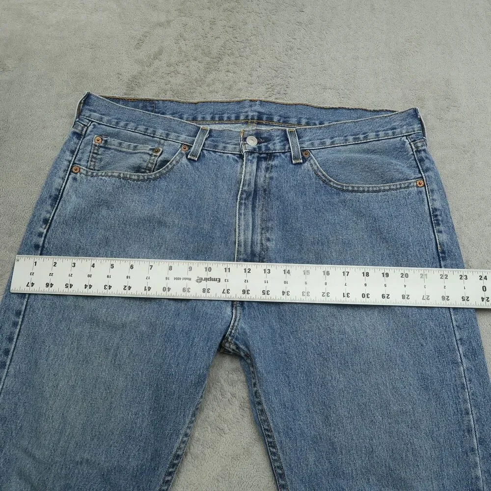 Levi's 505 Jeans Mens Size 36x32 Blue Regular Straight 100% Cotton Denim